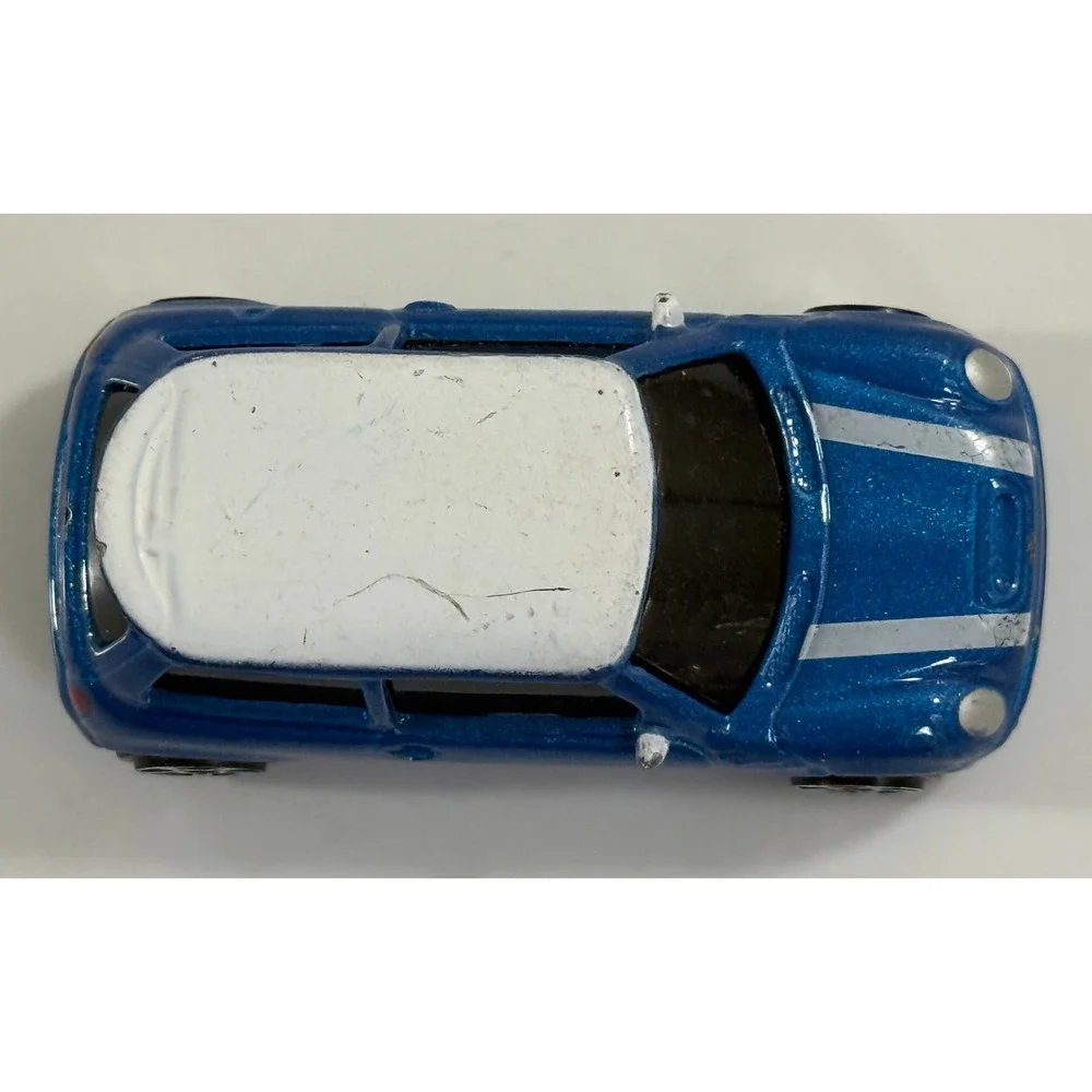 Maisto BMW Mini Cooper S Toy Car Kids 1:64 Blue White Stripes Diecast